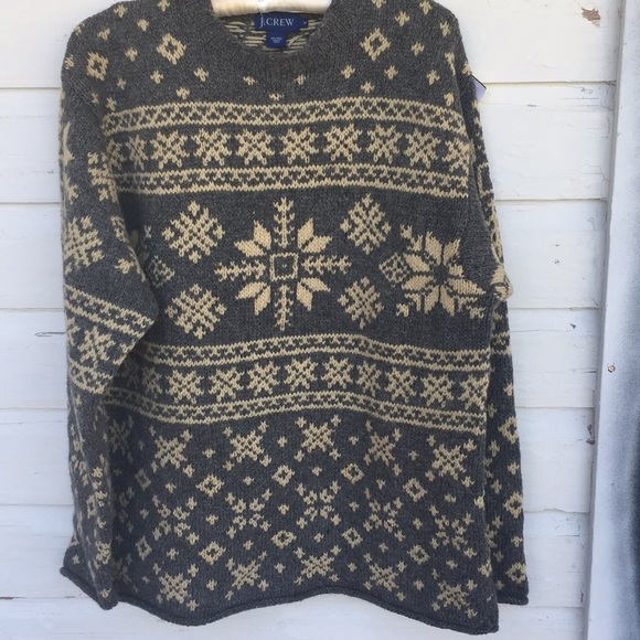 J Crew Vintage Snowflake Winter Sweater 